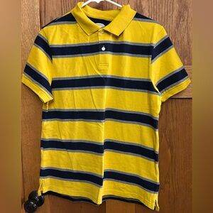 Old Navy Yellow and Navy Striped Polo Shirt